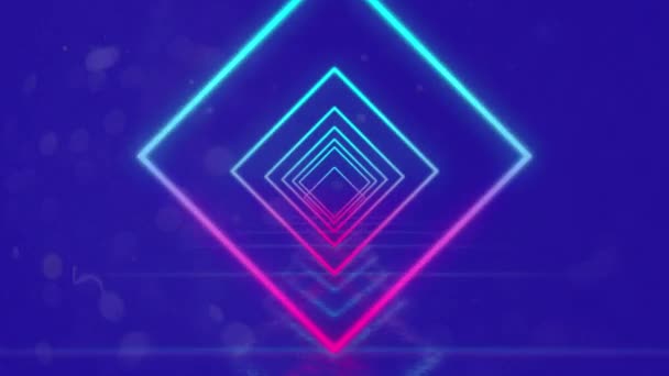 Animation Wow Text Neon Diamonds Purple Background Video Game Entertainment — Stock Video