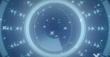 Kapsam taraması ve veri işleme animasyonu. Dijital olarak oluşturulmuş küresel bilgisayar ve veri işleme kavramı.