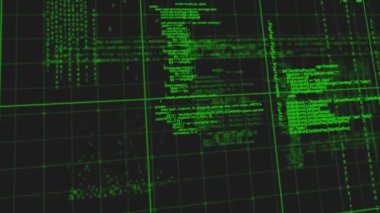 Siyah zemin üzerinde bilgisayar diline karşı kırmızı kan hücrelerinin animasyonu. Dijital olarak üretilmiş, hologram, illüstrasyon, tıbbi, kodlama, makine öğrenme ve teknoloji kavramı.