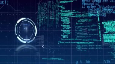 Veri işleme üzerinde taramaların animasyonu. Küresel veri işleme ve dijital arayüz kavramı dijital olarak oluşturulmuş video.