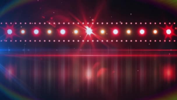 Siyah Arka Planda Kırmızı Işıklar Parlıyor Parti Müziği Eğlence Konsepti — Stok video