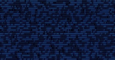 Siyah arkaplanda veri işleme bileşimi. Teknoloji, bilgisayar ve dijital arayüz kavramı dijital olarak oluşturuldu.