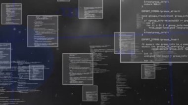 Ekranlarda veri işleme animasyonu ve yüzde değişim. Küresel iş, finans, hesaplama ve veri işleme kavramı dijital olarak oluşturulmuş video.