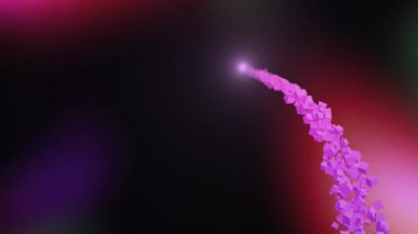 Renkli noktaların üzerinde mor şekilli ışık lekesi canlandırması. Soyut arkaplan ve şablon kavramı dijital olarak oluşturuldu.