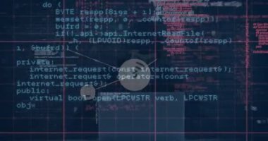 Veri işleme ve bağlantı ağının animasyonu. Küresel iş, finans, hesaplama ve veri işleme kavramı dijital olarak oluşturulmuş video.