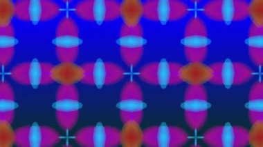 Mavi arka planda hareket eden renkli şekillerin canlandırması. Soyut arkaplan ve şablon kavramı dijital olarak oluşturuldu.