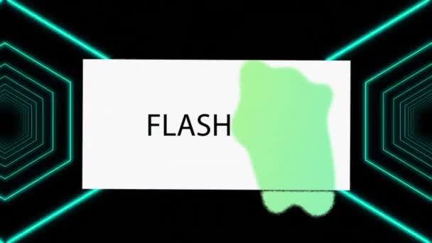 Animáció Flash Eladó Szöveg Formák Fekete Háttér Retro Jövő Digitális — Stock videók