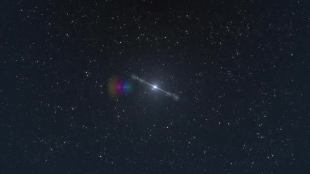 Animacja Poruszających Się Punktów Świetlnych Gwiazd Czarnym Tle Abstrakcyjne Tło — Wideo stockowe
