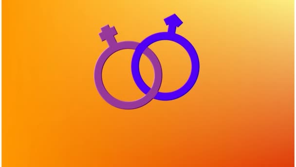 Animáció Heteroszexuális Szimbólum Narancssárga Alapon Büszkeség Digitális Interfész Koncepció Digitálisan — Stock videók