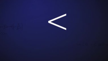 Mavi arkaplan üzerinde matematiksel denklemlerin animasyonu. Küresel eğitim ve dijital arayüz kavramı dijital olarak oluşturulmuş video.