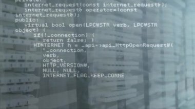 Animation of data processing over computer servers. Global business, finances, computing and data processing concept digitally generated video.