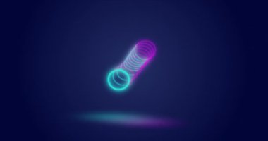 Çemberleri soyut arkaplana karşı hareket ettirme animasyonu. Dijital olarak üretilmiş, hologram, illüstrasyon, aydınlatma, şekil, veri, fütüristik ve teknoloji kavramı.