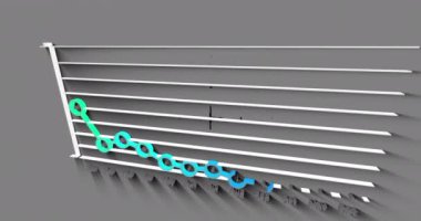 İstatistik ve finansal veri işleme animasyonları düzenlenmiş arka planda. Küresel iş, finans, hesaplama ve veri işleme kavramı dijital olarak oluşturulmuş video.