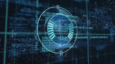Veri işleme ve DNA iplikçikleri üzerinde yapılan taramaların animasyonu. Küresel iş ve dijital arayüz kavramı dijital olarak oluşturulmuş video.