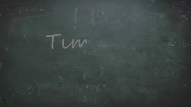 Animación Del Tiempo Para Cambiar Texto Sobre Ecuaciones Matemáticas Concepto — Vídeos de Stock