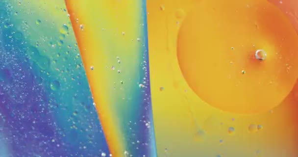 Animation Bubbles Moving Blue Yellow Liquid Copy Space Pattern Movement — Stock Video