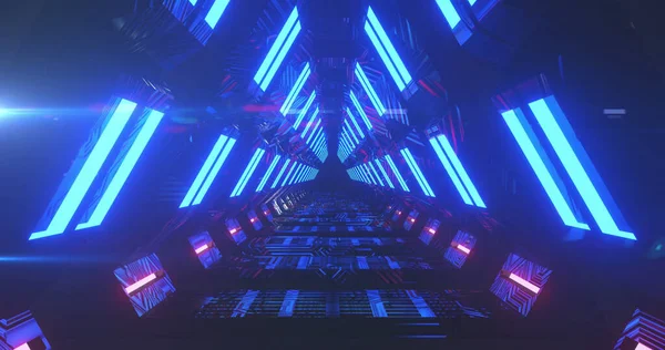 Zusammensetzung Des Tunnels Mit Lichtern Auf Schwarzem Hintergrund Abstrakter Hintergrund — Stockfoto