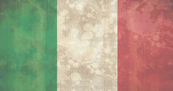 白い汚れの上にイタリアの国旗のイメージ ピザの日 愛国心とお祝いの概念 デジタル生成されたイメージ — ストック写真
