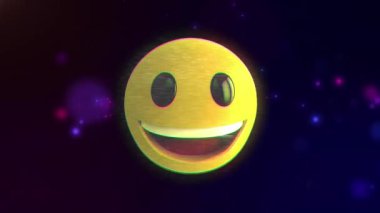 İkonun animasyonu ve ışık lekeleri üzerindeki parazit. Sosyal medya ve dijital arayüz konsepti dijital olarak oluşturulmuş video.