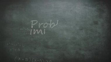 Matematiksel denklemler üzerinden imkansız çözümlerin animasyonu. Küresel eğitim ve dijital arayüz kavramı dijital olarak oluşturulmuş video.