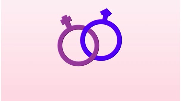 Animación Símbolo Heterosexual Sobre Fondo Blanco Orgullo Interfaz Digital Concepto — Vídeos de Stock