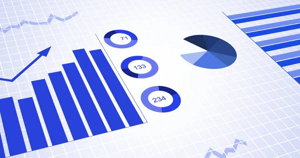 Imagem Gráficos Estatísticas Processamento Dados Financeiros Conceito Global Negócios Finanças — Fotografia de Stock