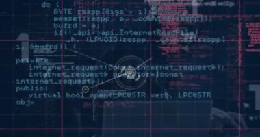 Veri işleme ve bağlantı ağının animasyonu. Küresel iş, finans, hesaplama ve veri işleme kavramı dijital olarak oluşturulmuş video.