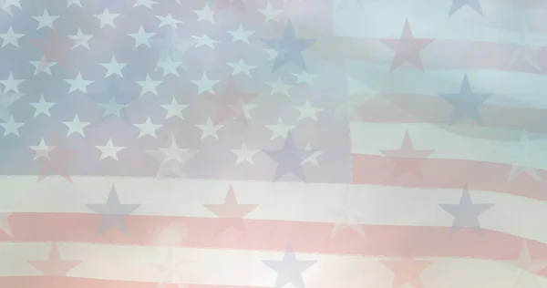 Bild Stjärnor Och Ränder Över Amerikansk Flagga Patriotism Och Firande — Stockfoto
