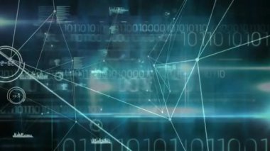 Bağlantı ağı ve ışık noktaları üzerinden veri işleme resmi. Küresel iş ve dijital arayüz kavramı dijital olarak oluşturulmuş görüntü.