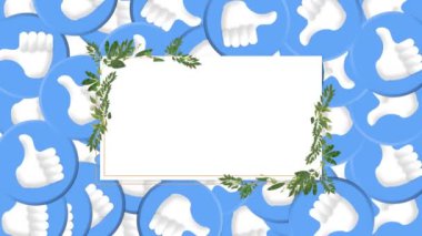 Beyaz arkaplan üzerindeki simgeler gibi çoğunun üzerinde kopya alanı olan çiçek afişlerinin animasyonu. Olay, parti ve kutlama konsepti