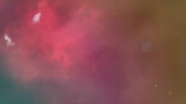 Анімація Квадратів Над Блискавкою Хмарному Небі Цифрове Генерування Голограма Ілюстрація — стокове відео