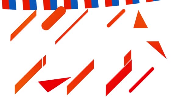 Animatie Van Rode Abstracte Vormen Met Kopieerruimte Tegen Amerikaans Vlag — Stockvideo