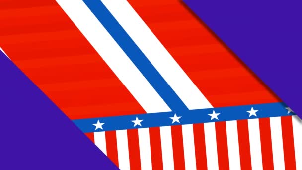 Animation Blå Stipes Över Amerikanska Flaggan Design Bakgrund Med Kopia — Stockvideo