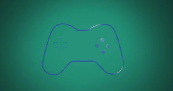 Yeşil Arkaplanda Gamepad Simgesi Resmi Oyun Dijital Arayüz Kavramı Dijital — Stok fotoğraf