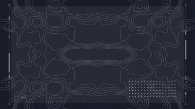 Siyah zemin üzerinde hareket eden dijital dalga desenlerinin ve çizgilerin animasyonu. Dijital olarak üretilmiş, tasarım, desen, illüstrasyon ve soyut kavram.