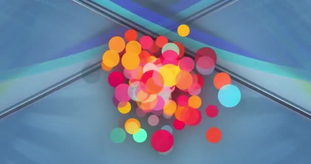 Parlayan Kristallerin Üzerindeki Renkli Noktaların Animasyonu Soyut Arkaplan Şablon Hareket — Stok video