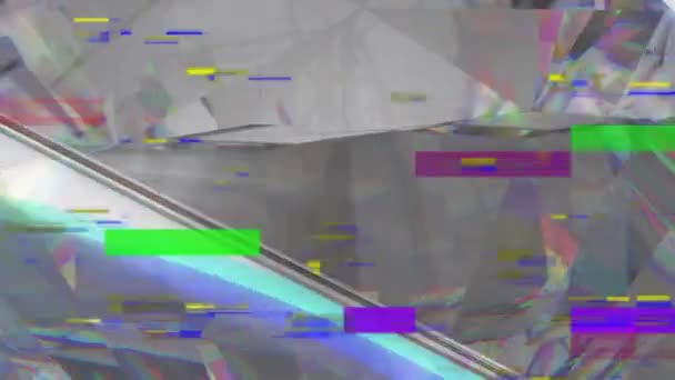 빛나는 수정에 간섭의 애니메이션 추상적 움직임 디지털 비디오 — 비디오