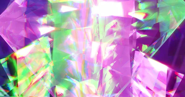 Afbeelding Van Glanzende Diamanten Met Kleurrijke Prismatische Lichtjes Prismatisch Diamantconcept — Stockfoto