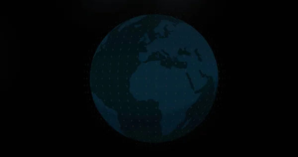 黑色背景上的地球和斑点图像 全球商业和数字接口概念数字生成的图像 — 图库照片