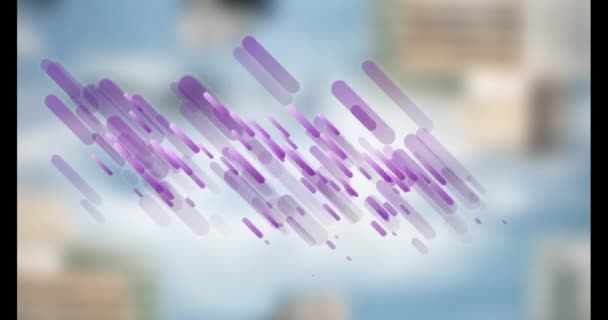 Animación Barras Búsqueda Púrpura Moviéndose Contra Fondo Abstracto Desenfocado Generado — Vídeo de stock