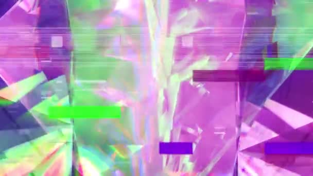 发光晶体上的干涉动画 数字视频产生的背景 模式和移动概念 — 图库视频影像