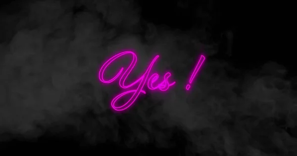 Bild Von Neon Text Über Rauchwolken Auf Schwarzem Hintergrund Soziale — Stockfoto