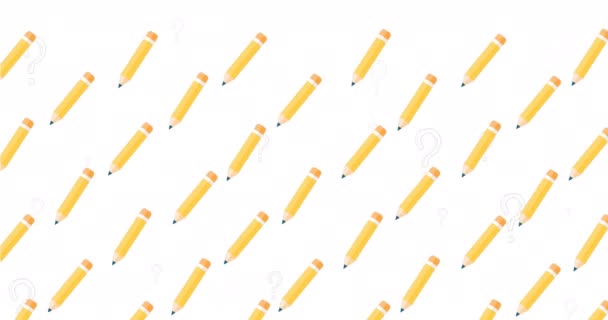 Animación Lápices Movimiento Sobre Fondo Blanco Generado Digitalmente Holograma Ilustración — Vídeo de stock