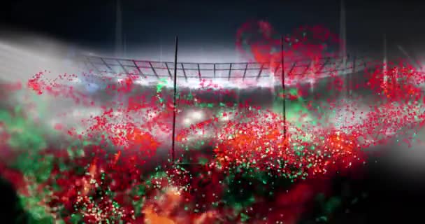 Animasi Bintik Bintik Berwarna Atas Stadion Latar Belakang Abstrak Pola — Stok Video