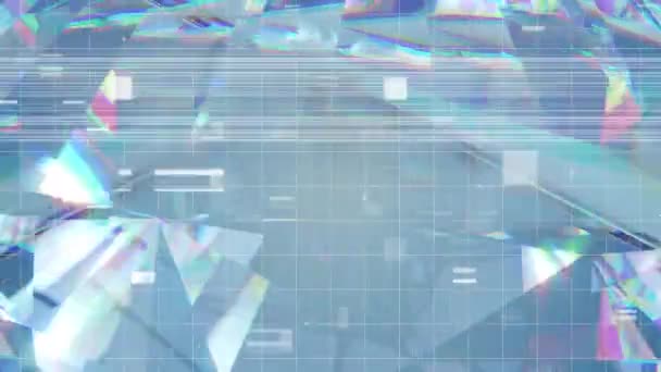 Animation Interference Glowing Crystals Abstract Background Pattern Movement Concept Digitally — Stock Video