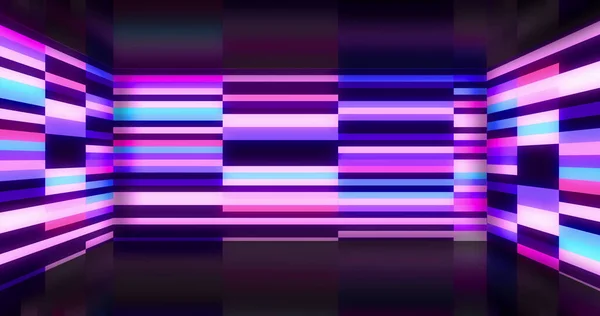 Obraz Linii Neonowych Czarnym Tle Koncepcja Retro Przyszłości Interfejsu Cyfrowego — Zdjęcie stockowe