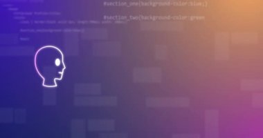 Ai teknolojisinin animasyonu ve veri işleme üzerine dağların görüntüleri. Küresel teknoloji ve dijital arayüz konsepti dijital olarak oluşturulmuş video.