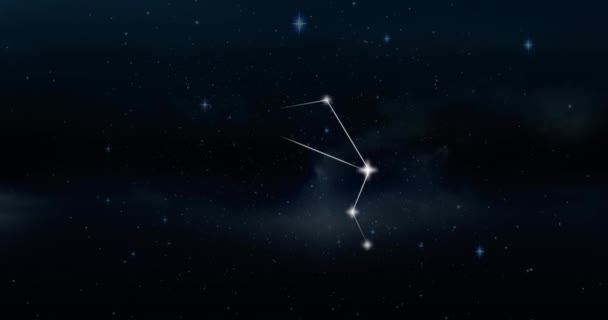 Animación Libra Signo Estrella Las Nubes Humo Fondo Astrología Horóscopo — Vídeo de stock