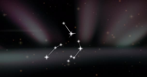 Animazione Segno Stella Vergine Sopra Nuvole Cielo Sfondo Astrologia Oroscopo — Video Stock
