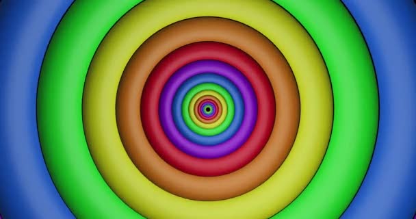 Animazione Cerchi Arcobaleno Colori Che Muovono Loop Senza Soluzione Continuità — Video Stock